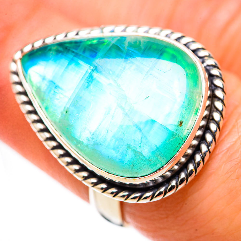 Green Moonstone Rings handcrafted by Ana Silver Co - RING131061