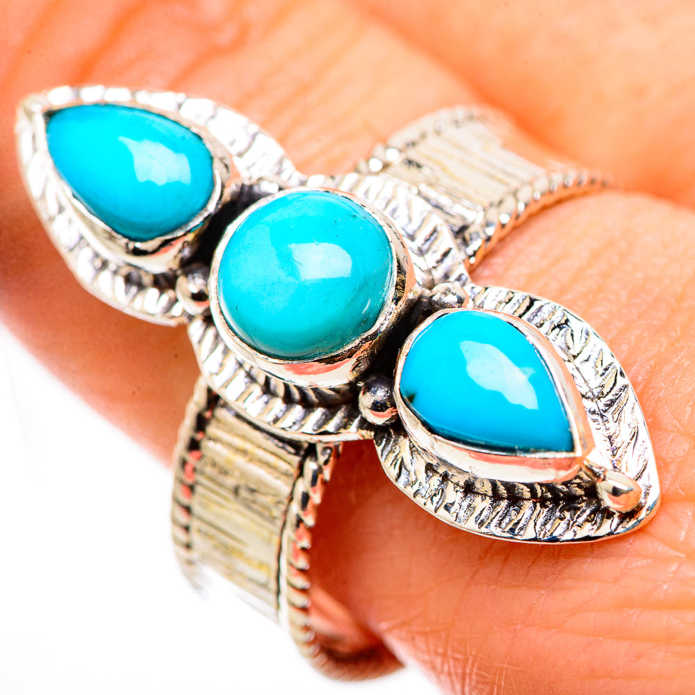 Sleeping Beauty Turquoise Rings handcrafted by Ana Silver Co - RING131068