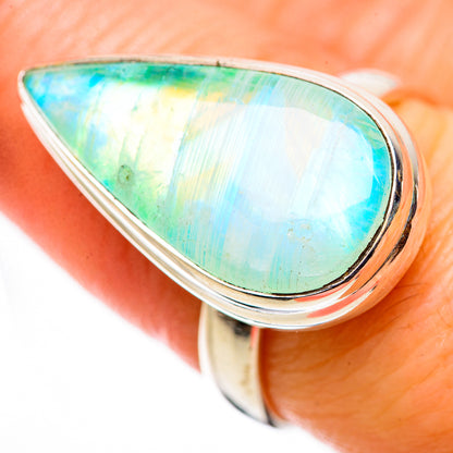 Green Moonstone Rings handcrafted by Ana Silver Co - RING131071