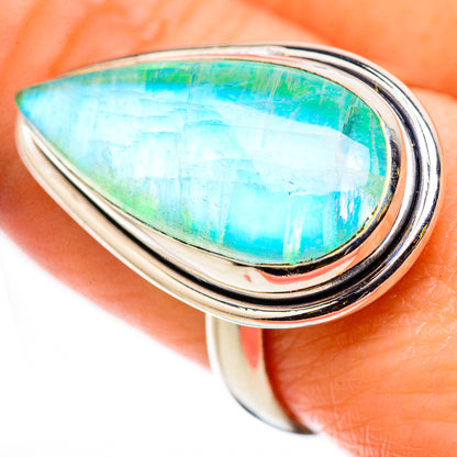 Green Moonstone Rings handcrafted by Ana Silver Co - RING131082