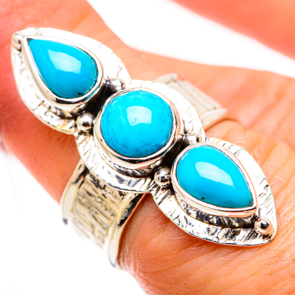 Sleeping Beauty Turquoise Rings handcrafted by Ana Silver Co - RING131087