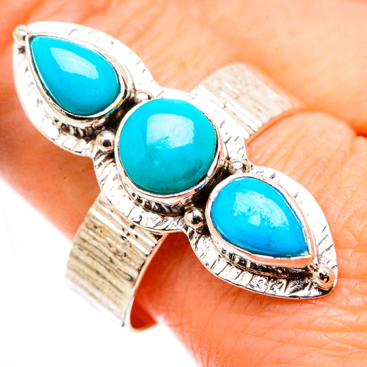Sleeping Beauty Turquoise Rings handcrafted by Ana Silver Co - RING131088