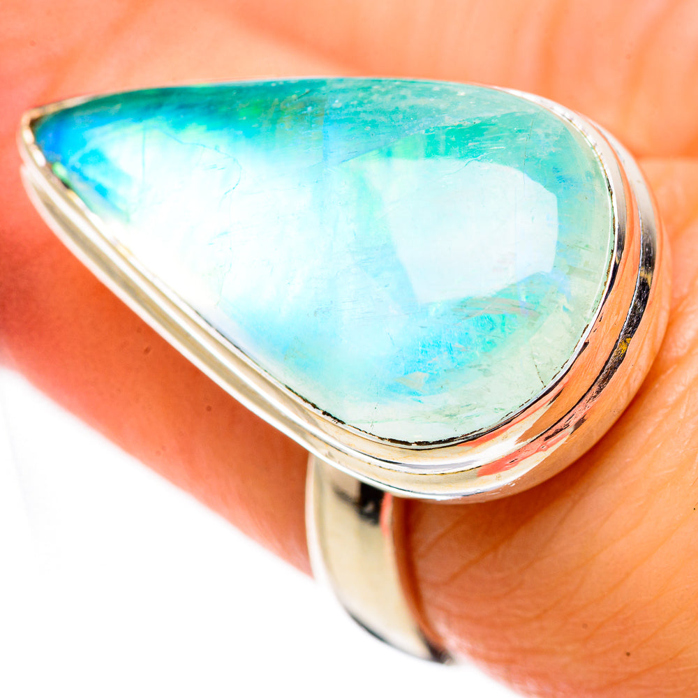 Green Moonstone Rings handcrafted by Ana Silver Co - RING131089