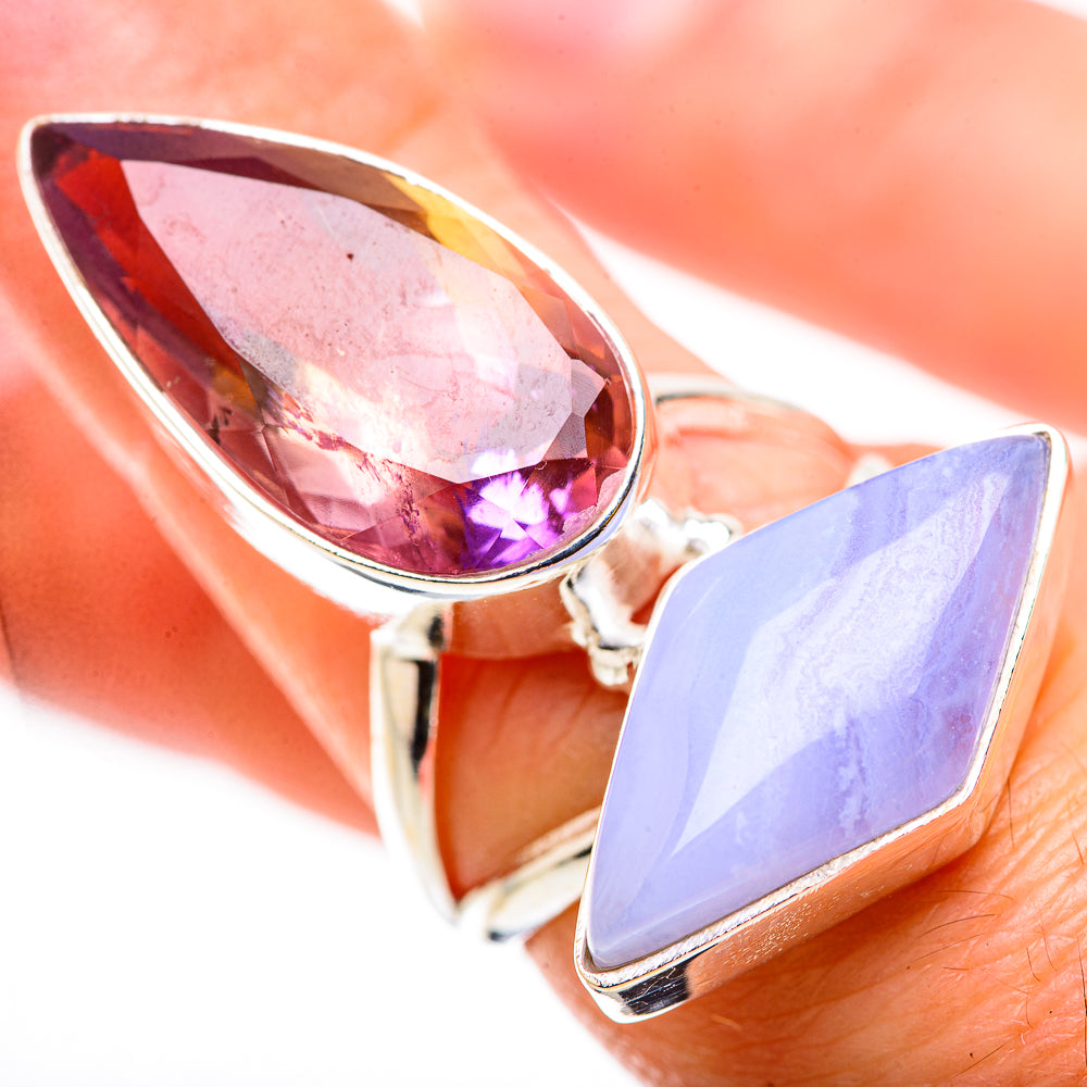 Faceted Ametrine Rings handcrafted by Ana Silver Co - RING131094