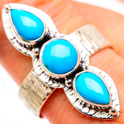 Sleeping Beauty Turquoise Rings handcrafted by Ana Silver Co - RING131095