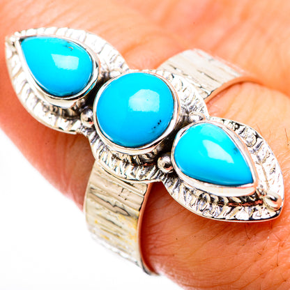 Sleeping Beauty Turquoise Rings handcrafted by Ana Silver Co - RING131102