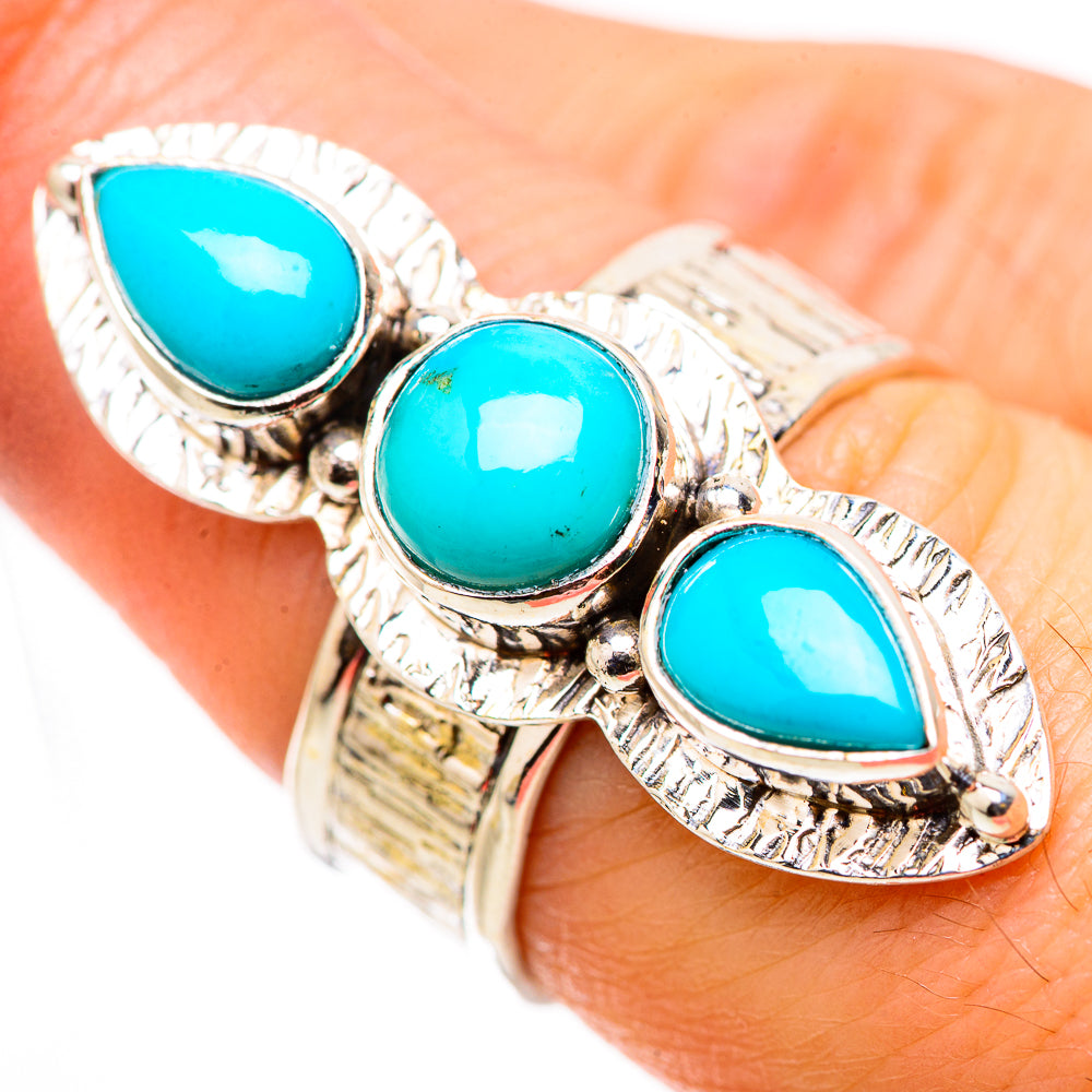 Sleeping Beauty Turquoise Rings handcrafted by Ana Silver Co - RING131109