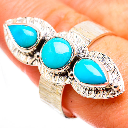 Sleeping Beauty Turquoise Rings handcrafted by Ana Silver Co - RING131110