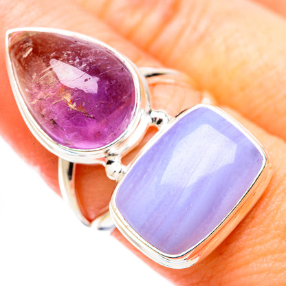 Blue Lace Agate Rings handcrafted by Ana Silver Co - RING131115