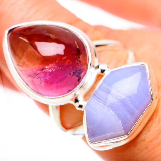 Blue Lace Agate Rings handcrafted by Ana Silver Co - RING131116
