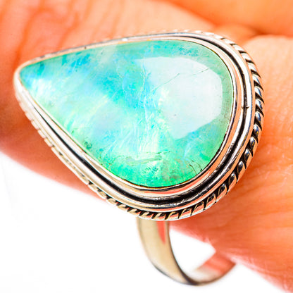 Green Moonstone Rings handcrafted by Ana Silver Co - RING131121