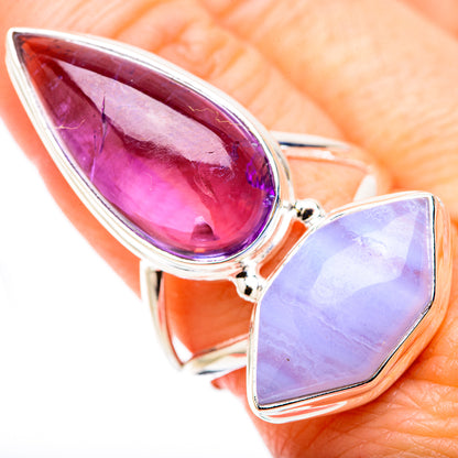 Blue Lace Agate Rings handcrafted by Ana Silver Co - RING131127