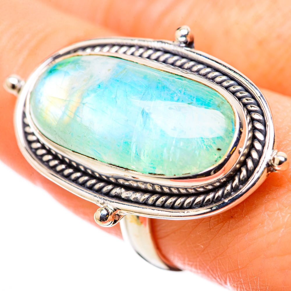 Green Moonstone Rings handcrafted by Ana Silver Co - RING131131
