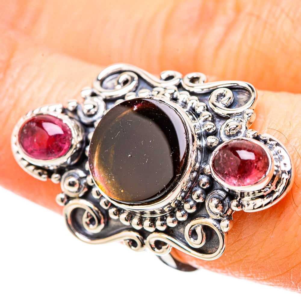 Watermelon Tourmaline Rings handcrafted by Ana Silver Co - RING131170