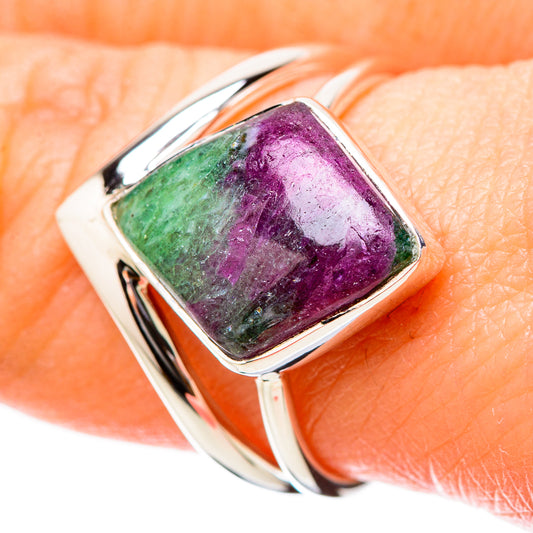 Ruby Zoisite Rings handcrafted by Ana Silver Co - RING131171