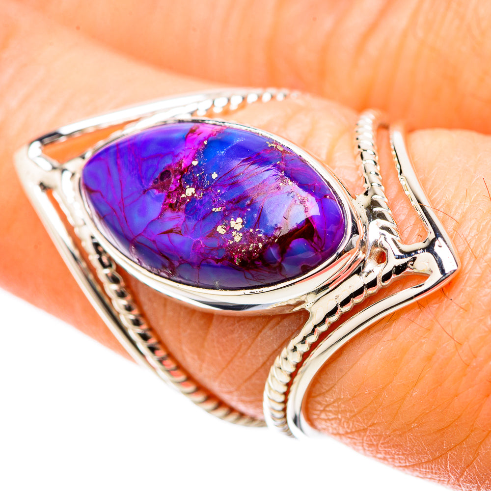 Purple Copper Composite Turquoise Rings handcrafted by Ana Silver Co - RING131182