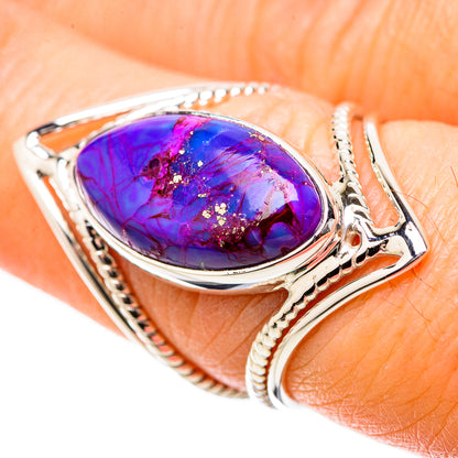 Purple Copper Composite Turquoise Rings handcrafted by Ana Silver Co - RING131182