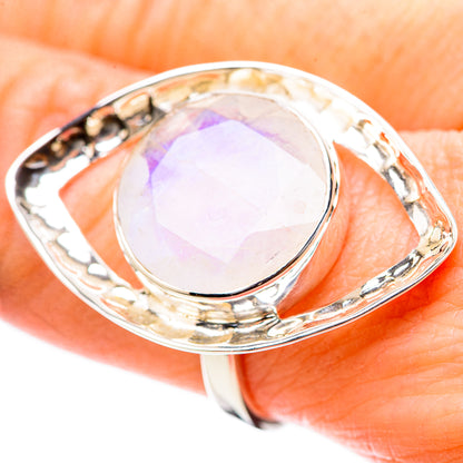 Rainbow Moonstone Rings handcrafted by Ana Silver Co - RING131233