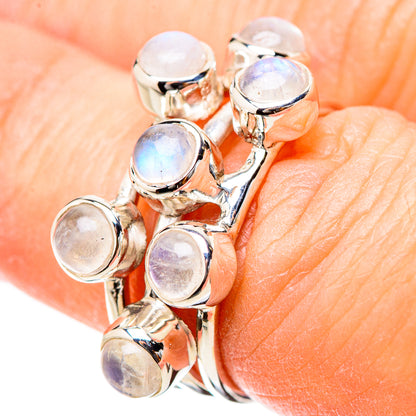 Rainbow Moonstone Rings handcrafted by Ana Silver Co - RING131245