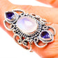 Rainbow Moonstone Rings handcrafted by Ana Silver Co - RING131263