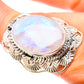 Rainbow Moonstone Rings handcrafted by Ana Silver Co - RING131325