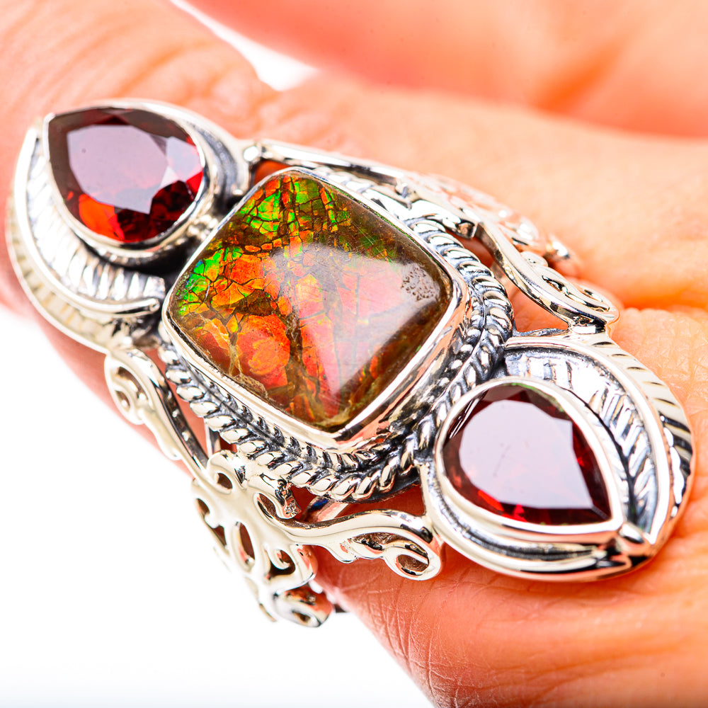 Ammolite Rings handcrafted by Ana Silver Co - RING131326
