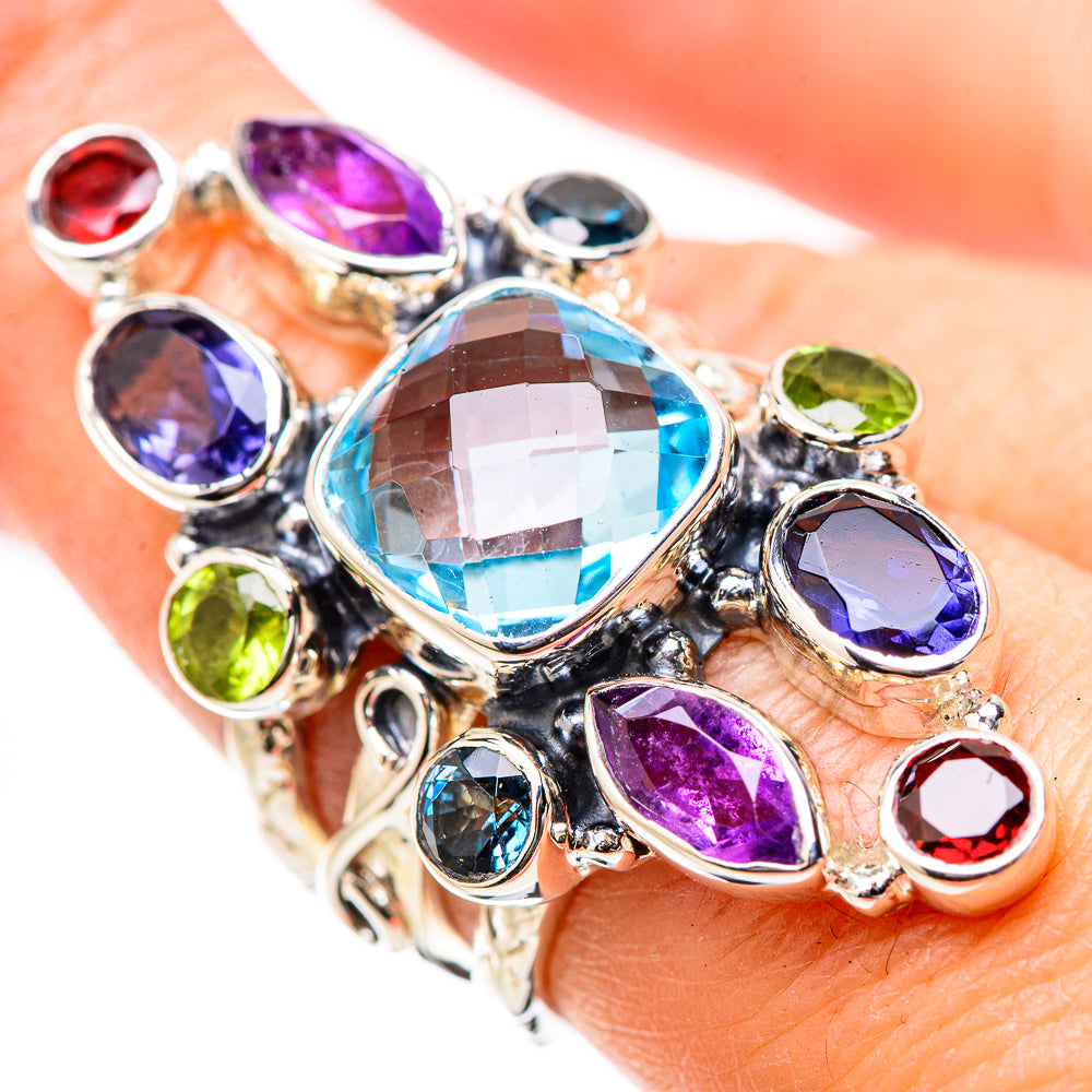 Blue Topaz Rings handcrafted by Ana Silver Co - RING131328