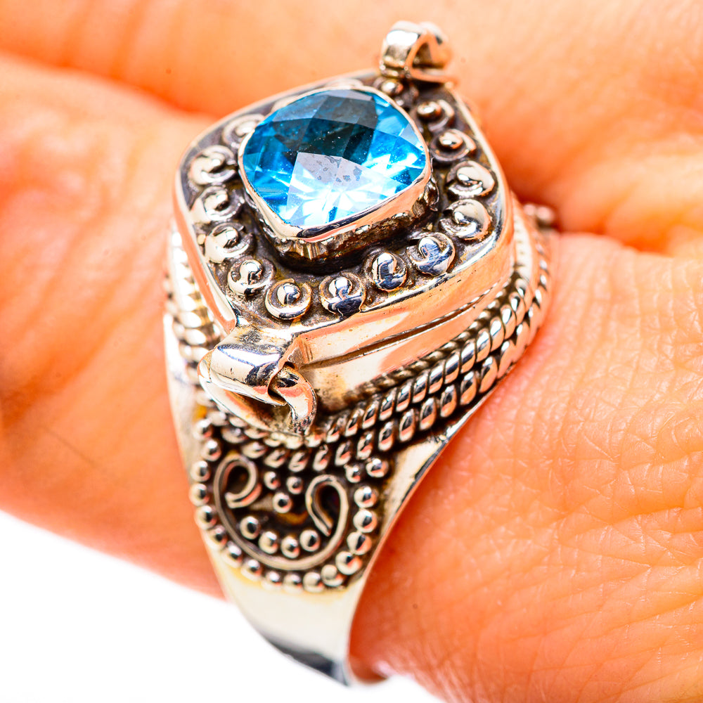 Swiss Blue Topaz Rings handcrafted by Ana Silver Co - RING131329