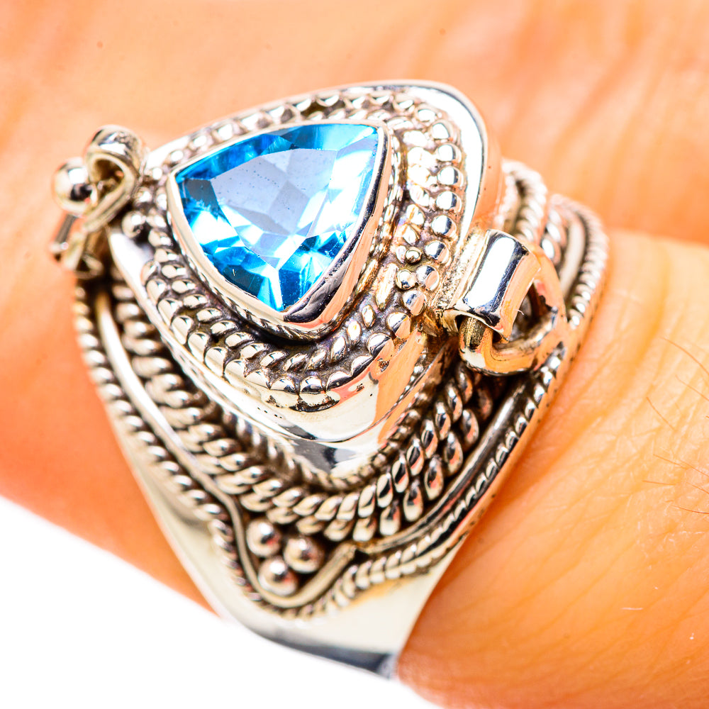 Swiss Blue Topaz Rings handcrafted by Ana Silver Co - RING131331