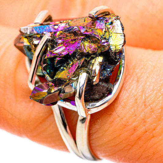 Titanium Sunshine Druzy Rings handcrafted by Ana Silver Co - RING131339