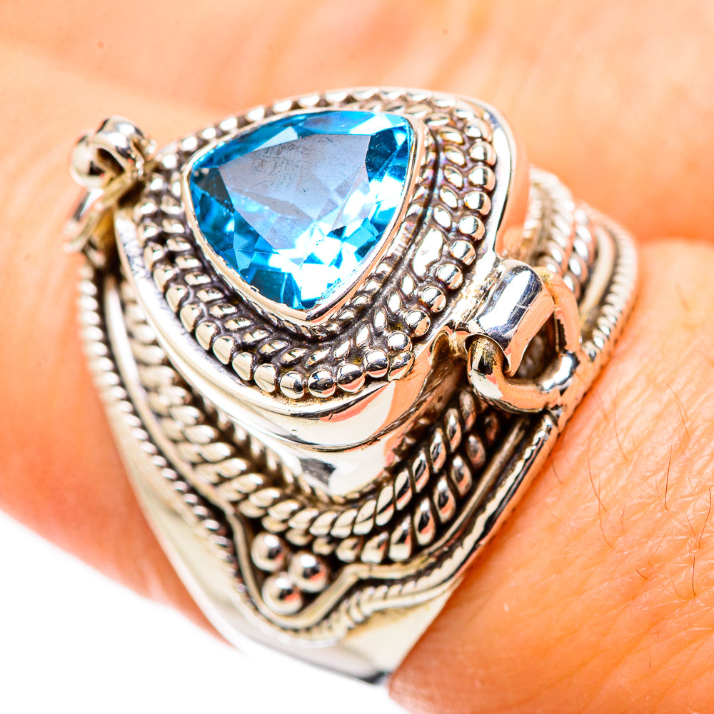 Kingman Mohave Turquoise Rings handcrafted by Ana Silver Co - RING131356