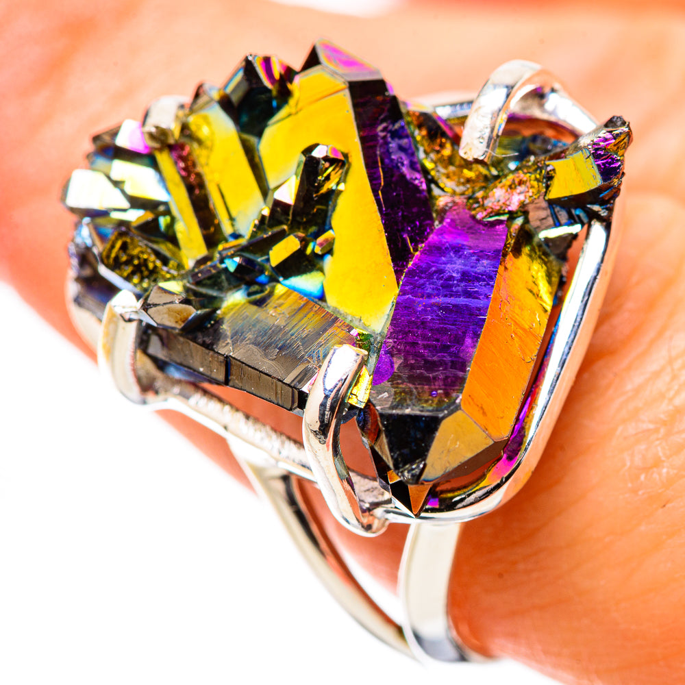 Titanium Sunshine Druzy Rings handcrafted by Ana Silver Co - RING131367