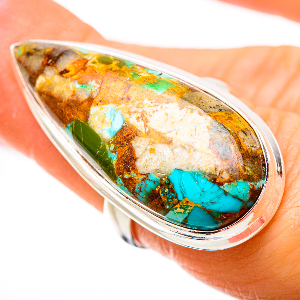 Kingman Mohave Turquoise Rings handcrafted by Ana Silver Co - RING131392