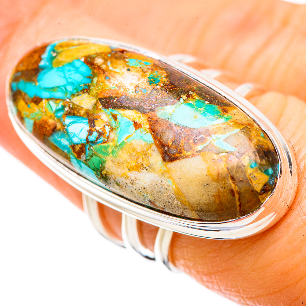 Kingman Mohave Turquoise Rings handcrafted by Ana Silver Co - RING131394