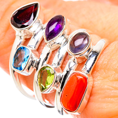 Red Coral Rings handcrafted by Ana Silver Co - RING131406