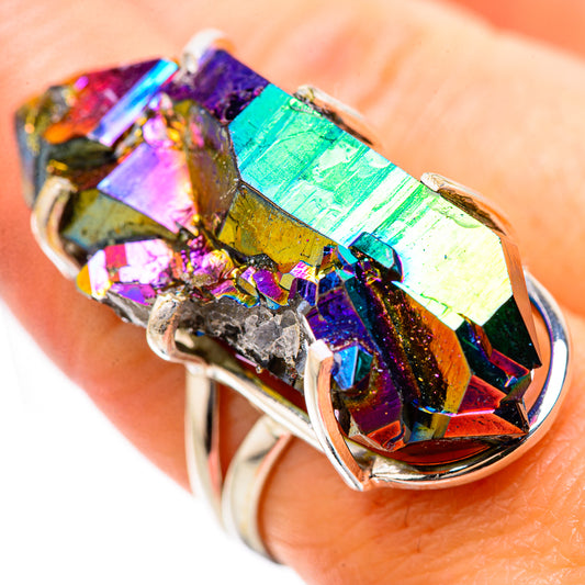 Titanium Sunshine Druzy Rings handcrafted by Ana Silver Co - RING131408