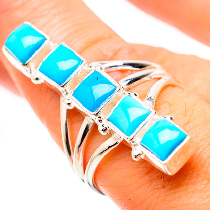 Sleeping Beauty Turquoise Rings handcrafted by Ana Silver Co - RING131410