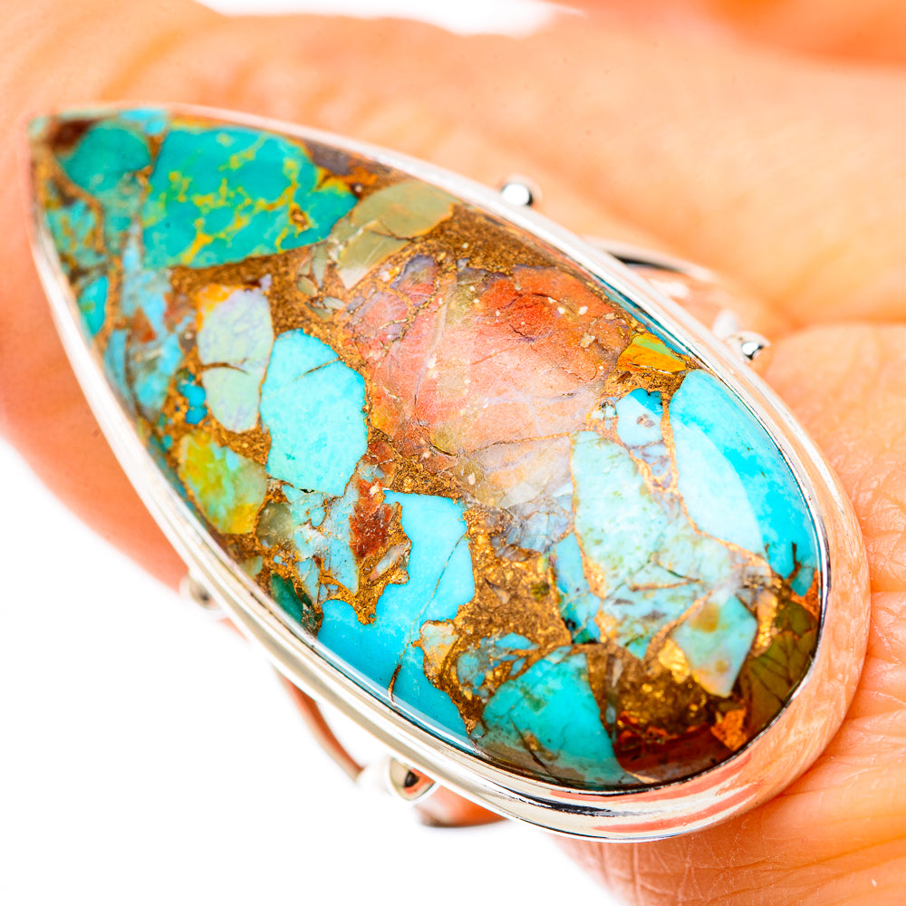 Kingman Mohave Turquoise Rings handcrafted by Ana Silver Co - RING131425