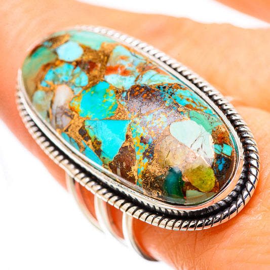 Kingman Mohave Turquoise Rings handcrafted by Ana Silver Co - RING131426