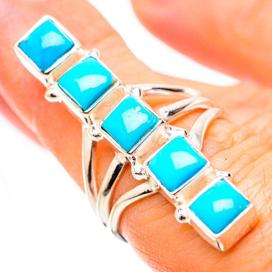Sleeping Beauty Turquoise Rings handcrafted by Ana Silver Co - RING131428