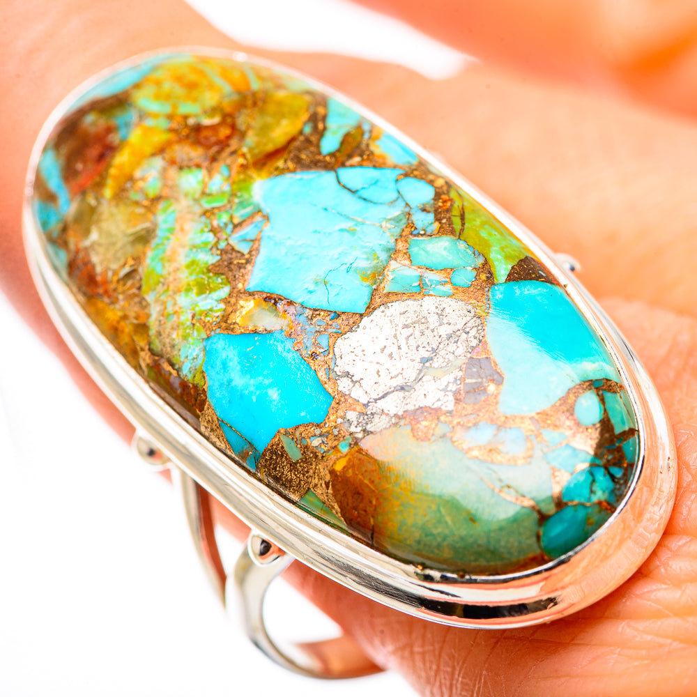 Kingman Mohave Turquoise Rings handcrafted by Ana Silver Co - RING131440