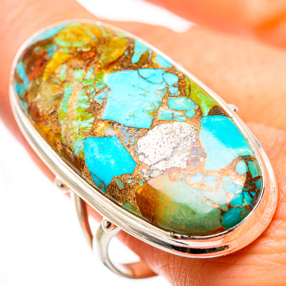 Kingman Mohave Turquoise Rings handcrafted by Ana Silver Co - RING131440