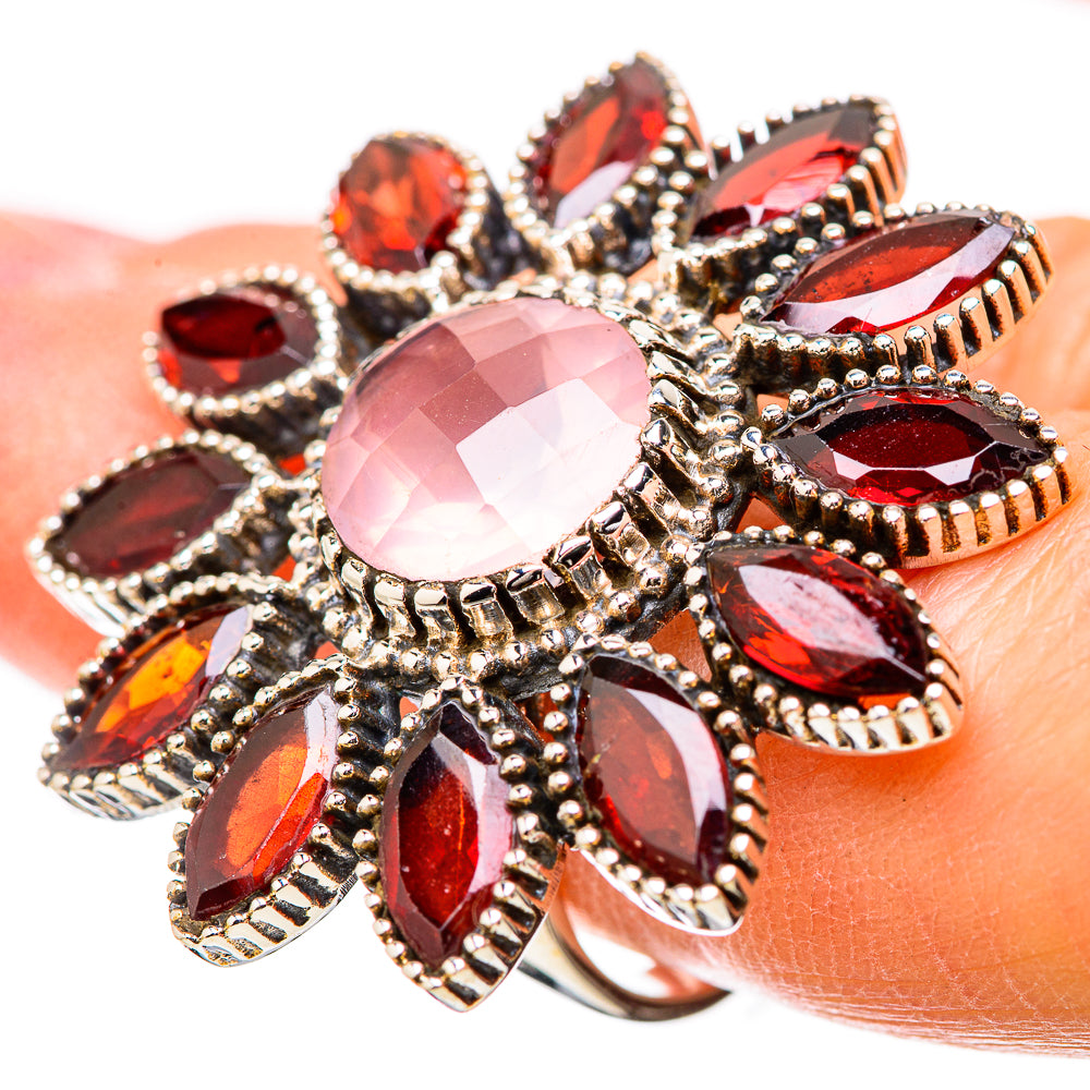Rose Quartz Rings handcrafted by Ana Silver Co - RING131441