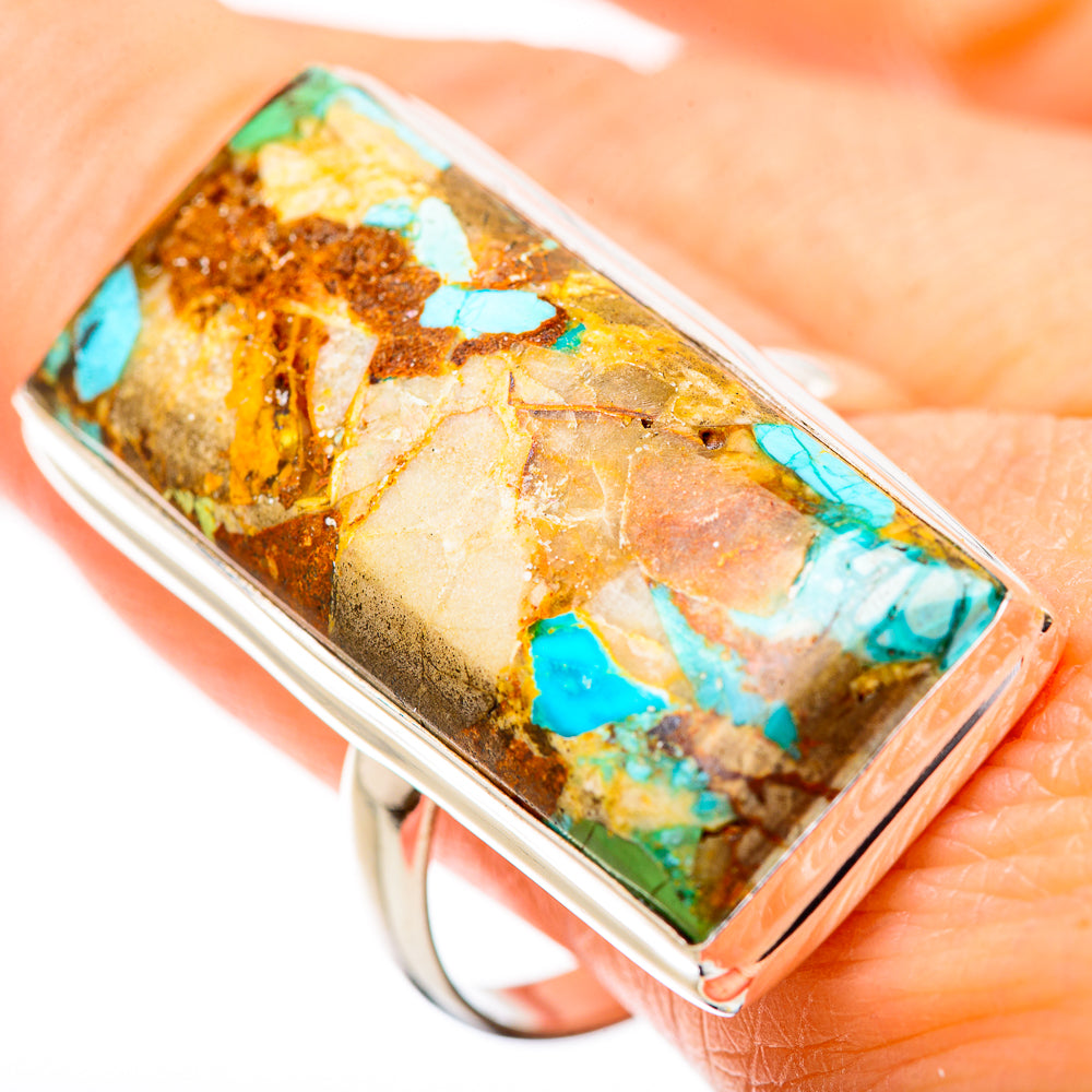 Kingman Mohave Turquoise Rings handcrafted by Ana Silver Co - RING131442