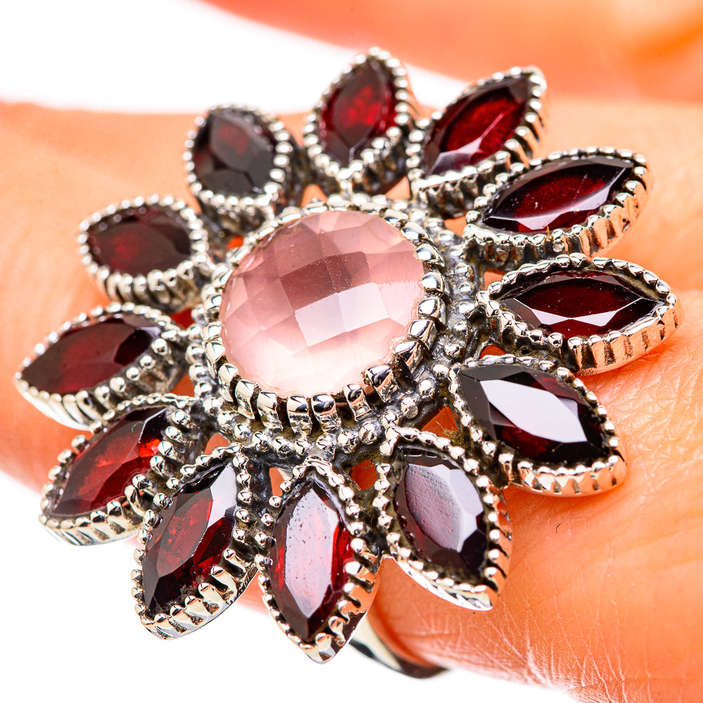 Rose Quartz Rings handcrafted by Ana Silver Co - RING131452