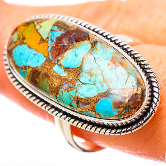 Kingman Mohave Turquoise Rings handcrafted by Ana Silver Co - RING131460