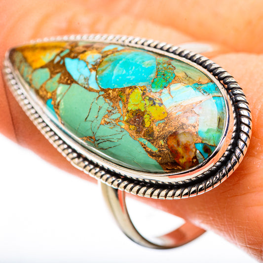 Kingman Mohave Turquoise Rings handcrafted by Ana Silver Co - RING131461