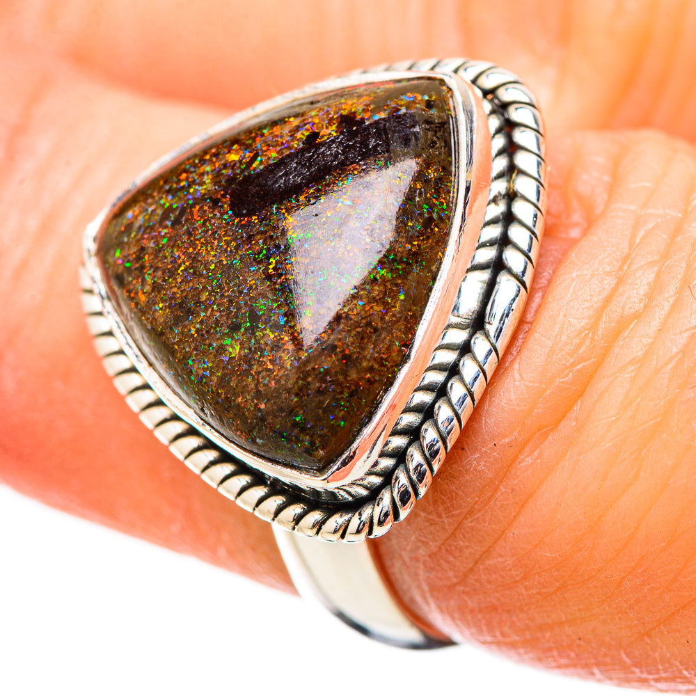 Andamooka Opal Rings handcrafted by Ana Silver Co - RING131475