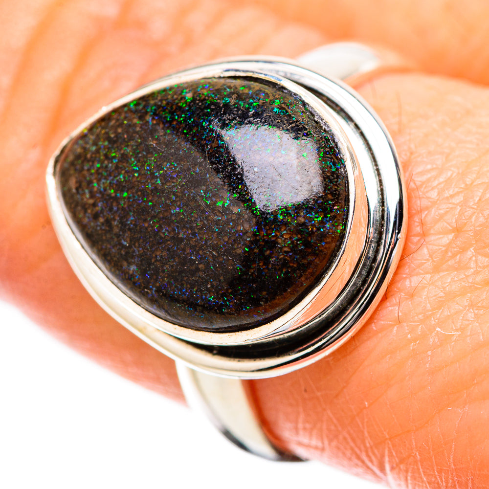 Andamooka Opal Rings handcrafted by Ana Silver Co - RING131476