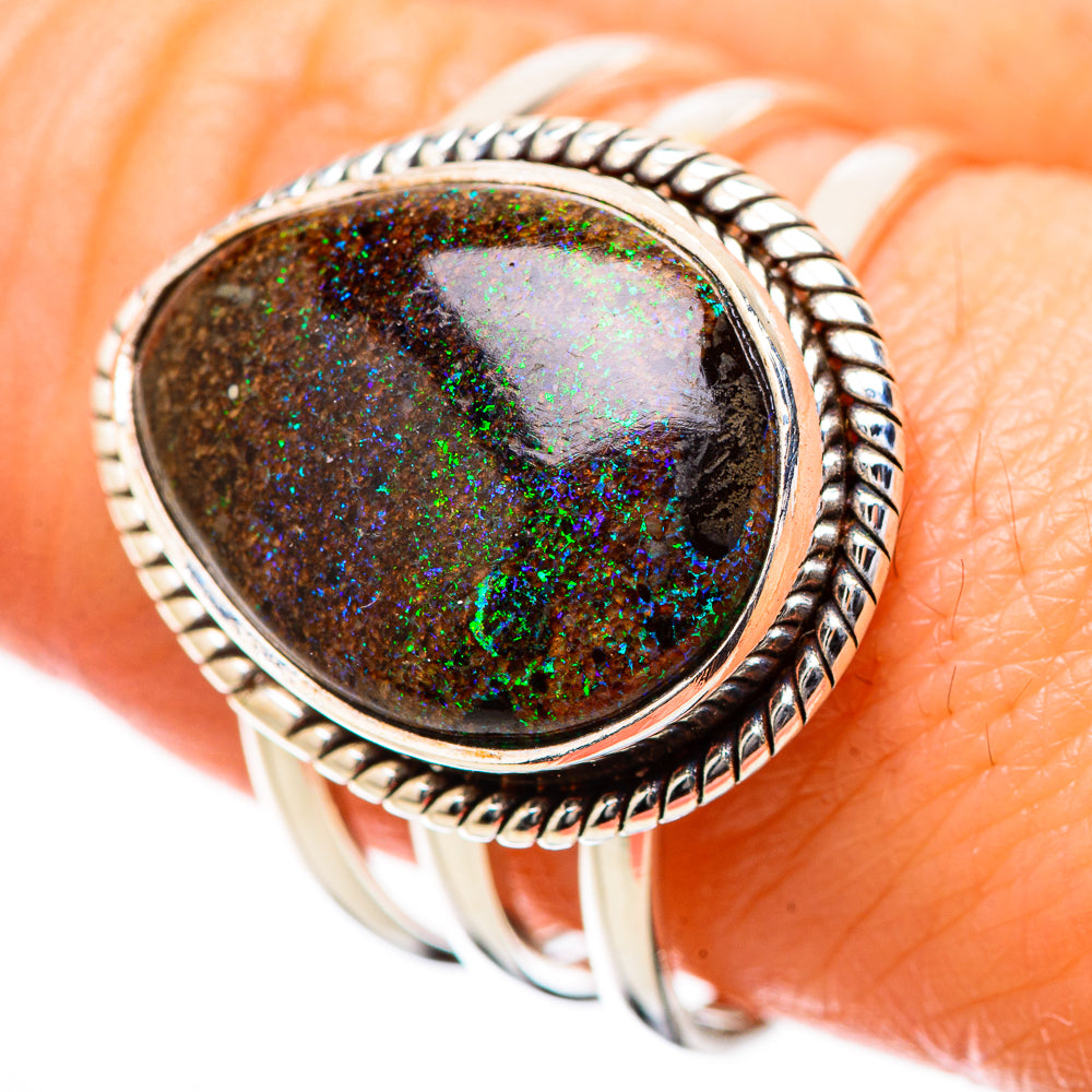 Andamooka Opal Rings handcrafted by Ana Silver Co - RING131489